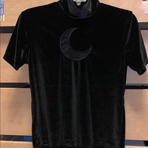 Black velvet shirt with moon